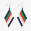 INK + ALLOY Frida Diagonal Uniform Stripe Beaded Earrings St. Tropez