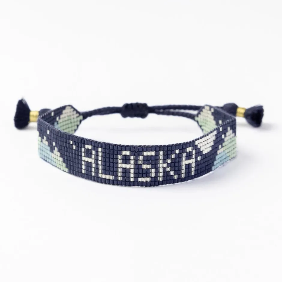 INK + ALLOY Gabby "Alaska" Adjustable Beaded Bracelet Navy