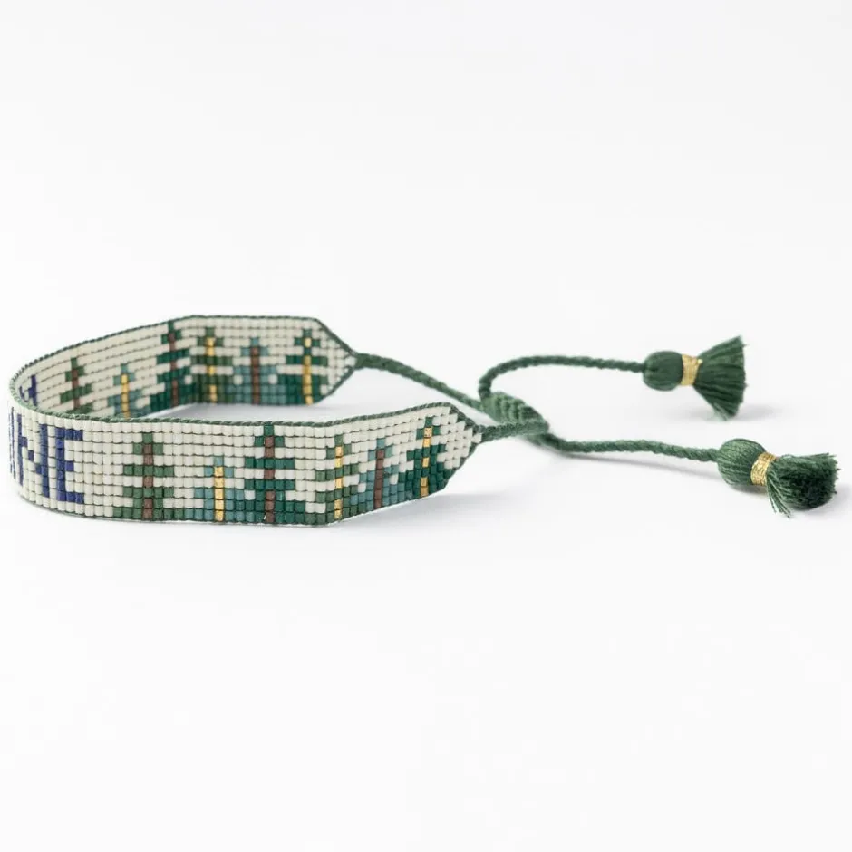 INK + ALLOY Gabby "Maine" With Trees Adjustable Beaded Bracelet