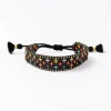 INK + ALLOY Gabby Mini Floral Adjustable Beaded Bracelet Black