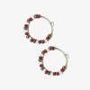 INK + ALLOY Game Day Mixed Seed Bead Hoop Earrings Gold + Dark Red