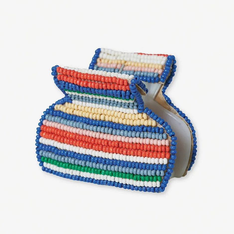 INK + ALLOY Gia Mixed Horizontal Stripes Small Claw St. Tropez