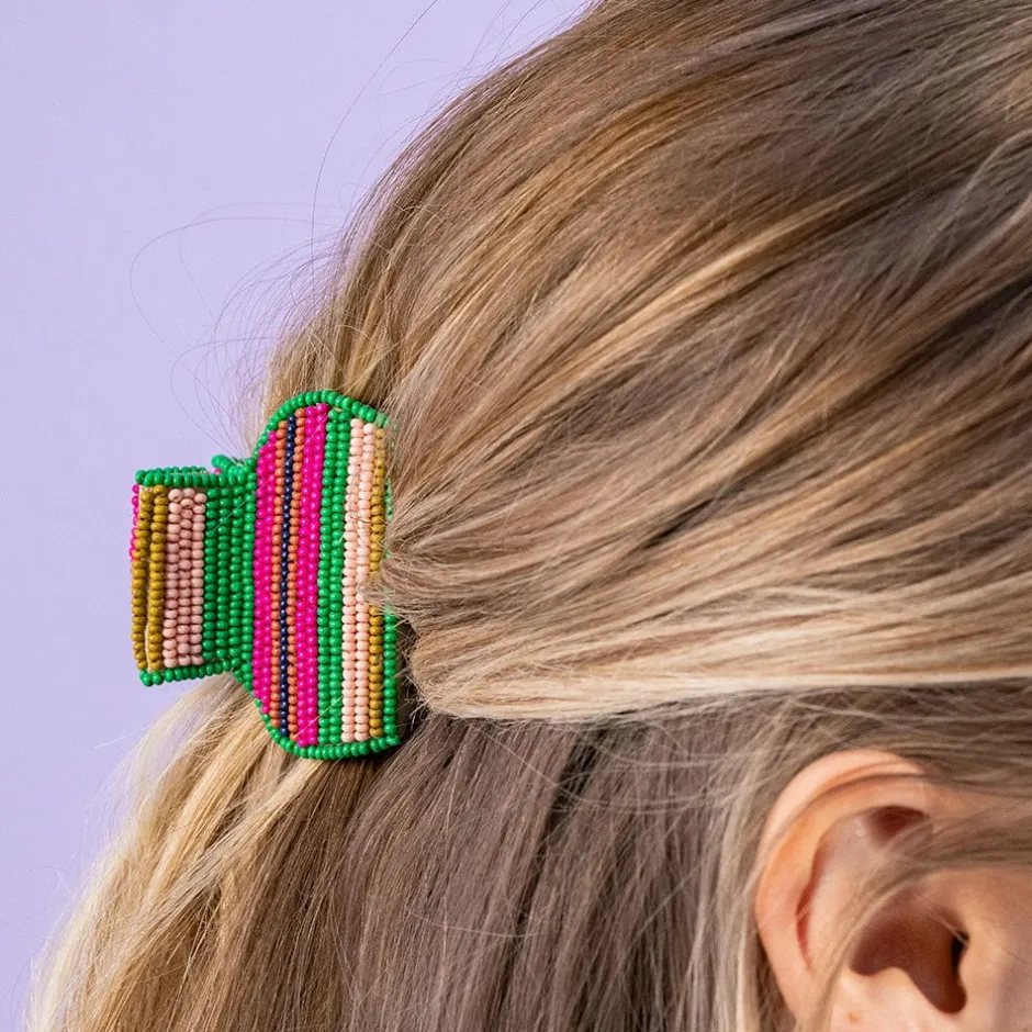 INK + ALLOY Gia Mixed Horizontal Stripes Small Claw Rio