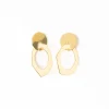 INK + ALLOY Ginger Large Abstract Door Knocker Earrings Brass