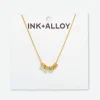 INK + ALLOY Goldie Chain Necklace With Brass Letters 16" With 1.5" Extension Love