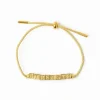 INK + ALLOY Goldie Gold Lurex Cord With Brass Letters Adjustable Strength