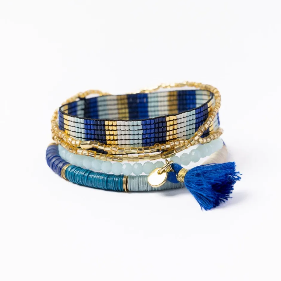 INK + ALLOY Grace & Alex Bracelet Stack Lapis And Light Blue