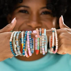 INK + ALLOY Grace One Color Multi Mix Stretch Bracelet Coastal Blue