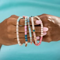 INK + ALLOY Grace One Color Multi Mix Stretch Bracelet Cream