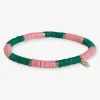 INK + ALLOY Grace Two-Color Block Sequin Stretch Bracelet Pink/Kelly Green