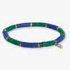 INK + ALLOY Grace Two-Color Block Sequin Stretch Bracelet Kelly Green/Lapis