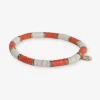 INK + ALLOY Grace Two-Color Block Sequin Stretch Bracelet Coral/Ivory