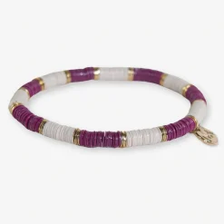 INK + ALLOY Grace Two-Color Block Sequin Stretch Bracelet Port/Ivory