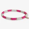 INK + ALLOY Grace Two-Color Block Sequin Stretch Bracelet Hot Pink/Ivory