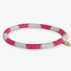 INK + ALLOY Grace Two-Color Block Sequin Stretch Bracelet Hot Pink/Ivory