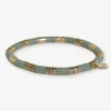 INK + ALLOY Grace Two-Color Block Sequin Stretch Bracelet Mint Green and Gold