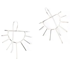 INK + ALLOY Gretchen Half Sun Threader Earrings Silver