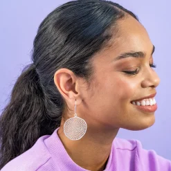 INK + ALLOY Gretchen Large Circle With Holes Earrings Silver