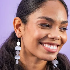 INK + ALLOY Gretchen Oval Circle Earrings Silver