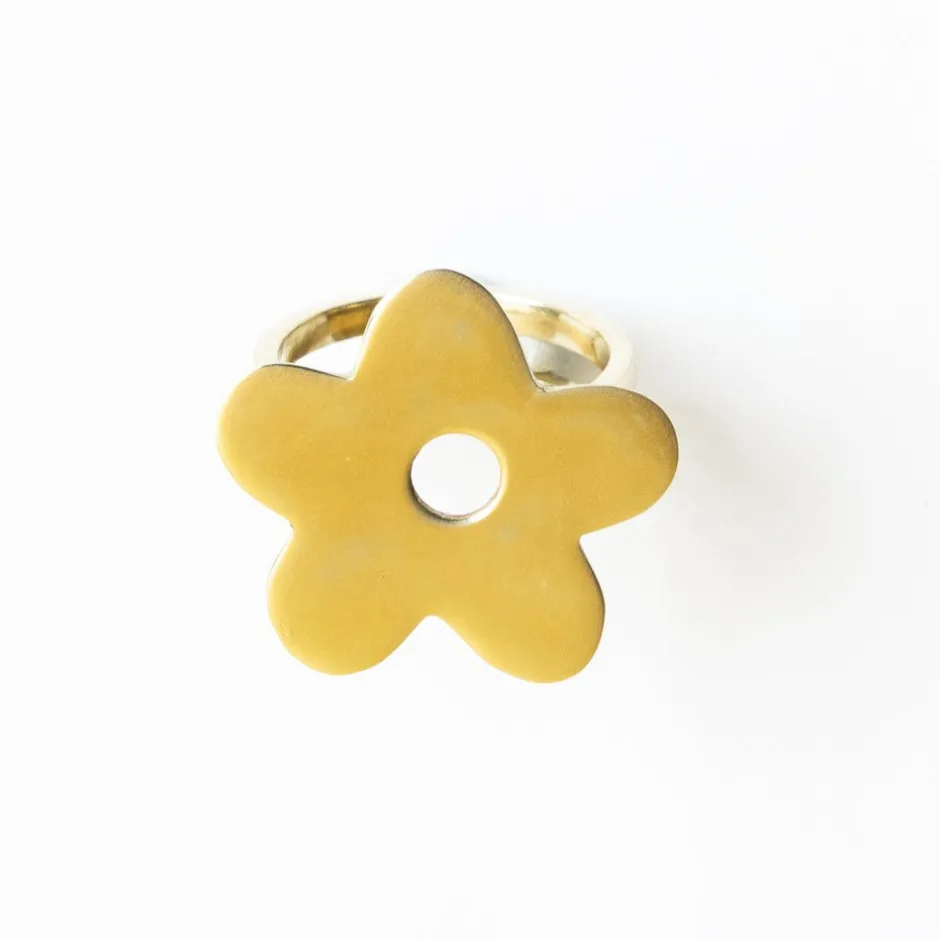 INK + ALLOY Harper Flower Bandana Ring Brass