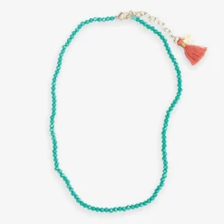INK + ALLOY Hayden Solid Single Strand Crystal Necklace With Tassel Turquoise