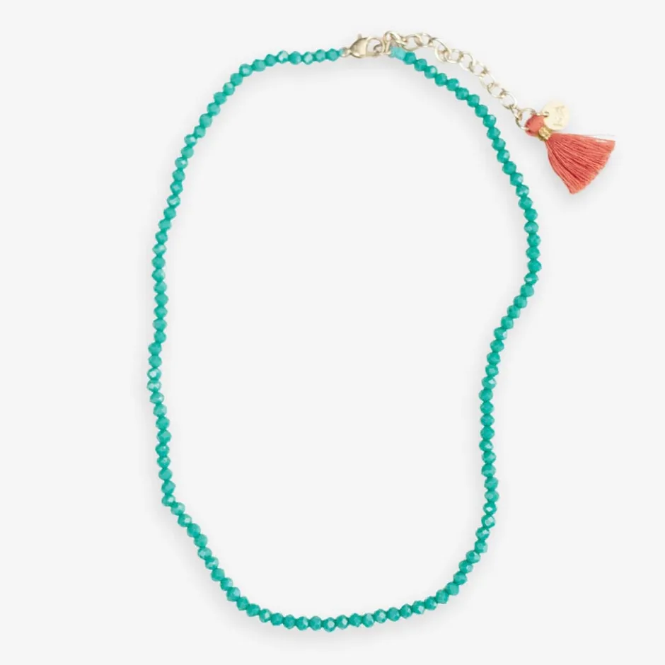INK + ALLOY Hayden Solid Single Strand Crystal Necklace With Tassel Turquoise
