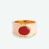 INK + ALLOY Hazel Oval Stone With Enamel Band Ring Blush/Red- Size 8