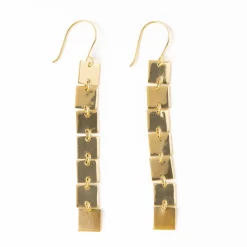 INK + ALLOY Jade Square Dangle Earrings Brass