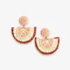 INK + ALLOY Josephine Grapefruit Raffia Drop Earrings Blush