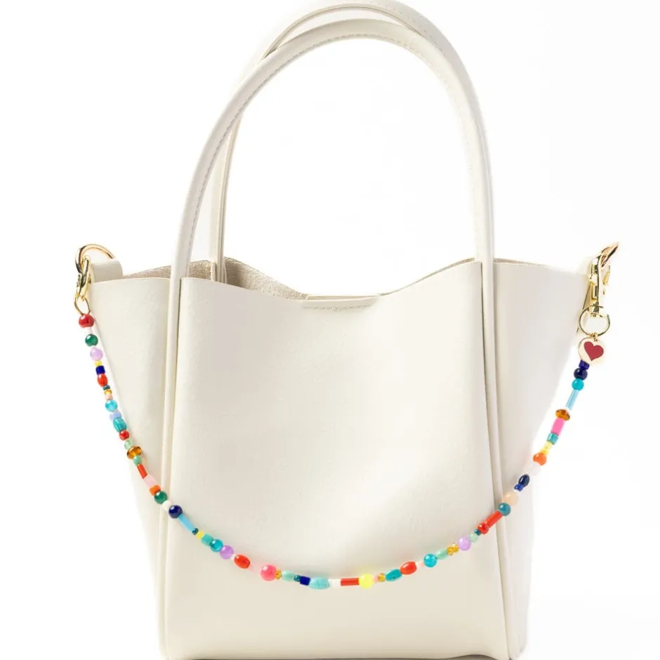 INK + ALLOY Kate Beaded Bag Charm with Brass Heart