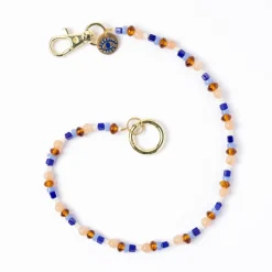 INK + ALLOY Kate Beaded Bag Charm with Brass Evil Eye
