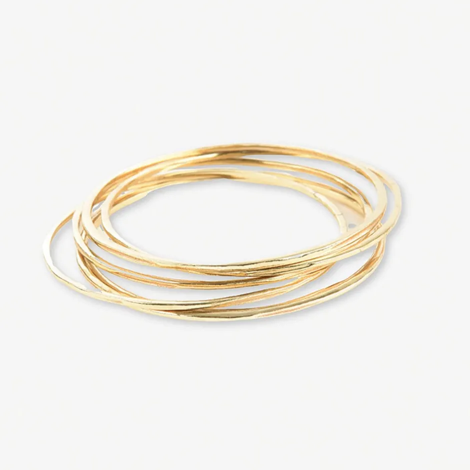 INK + ALLOY Katherine Rounded Bangles Brass