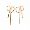 INK + ALLOY Katie Large Ribbon Bow Post Earrings Brass