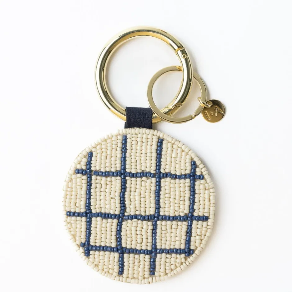 INK + ALLOY Kelsey Lemons Seed Bead Bag Accessory Key Ring Lemon Yellow Ivory