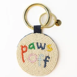 INK + ALLOY Kelsey Paws Off Seed Bead Bag Accessory Key Ring Kelly Green