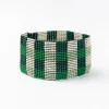 INK + ALLOY Kendall Gingham Beaded Stretch Bracelet Green