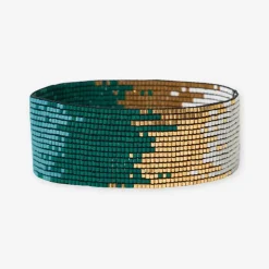 INK + ALLOY Kenzie Ombre Beaded Stretch Bracelet Emerald Green