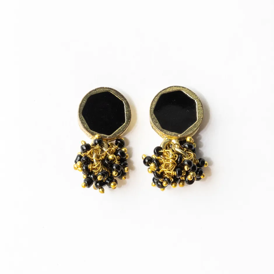 INK + ALLOY Kimberly Enamel Earring Black