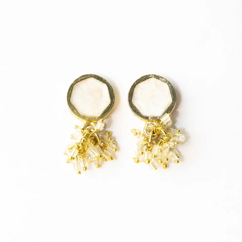 INK + ALLOY Kimberly Enamel Earring White