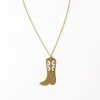 INK + ALLOY Lacey Boot Pendant Necklace Brass