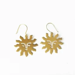 INK + ALLOY Lane Sun Dangle Earrings Brass