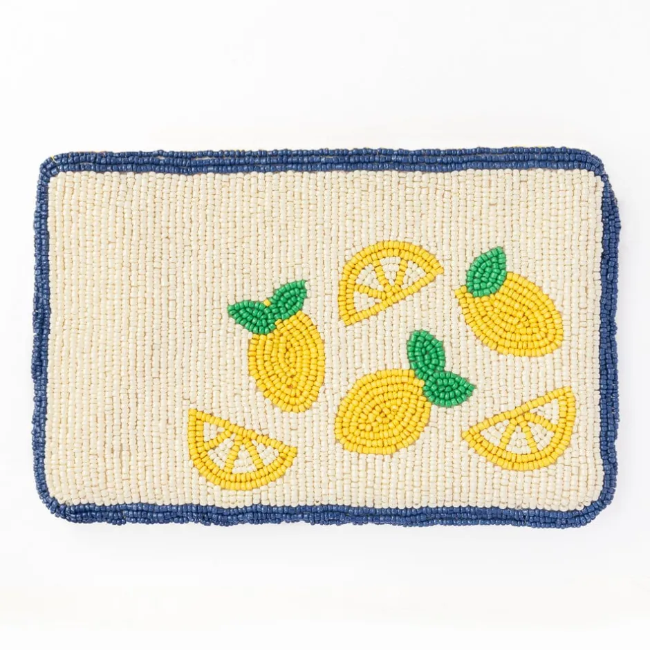 INK + ALLOY Leila Lemons Seed Bead Clutch With Strap