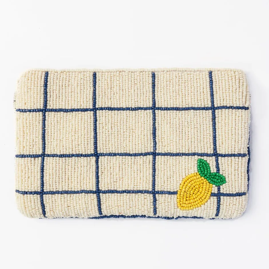 INK + ALLOY Leila Lemons Seed Bead Clutch With Strap