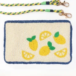 INK + ALLOY Leila Lemons Seed Bead Clutch With Strap