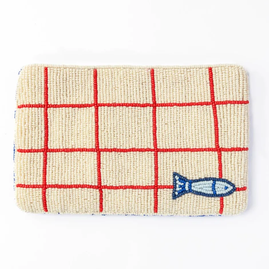 INK + ALLOY Leila Sardine Seed Bead Clutch With Strap