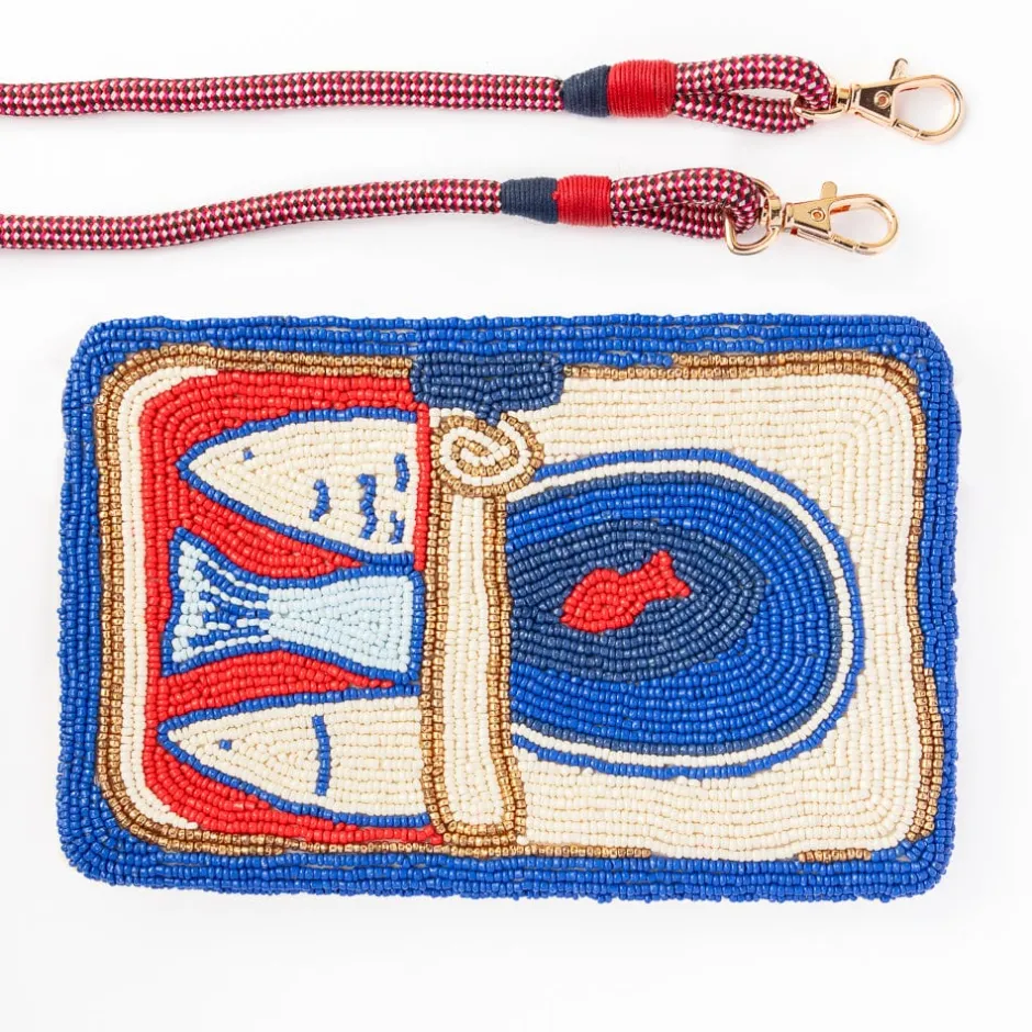 INK + ALLOY Leila Sardine Seed Bead Clutch With Strap