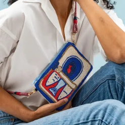 INK + ALLOY Leila Sardine Seed Bead Clutch With Strap