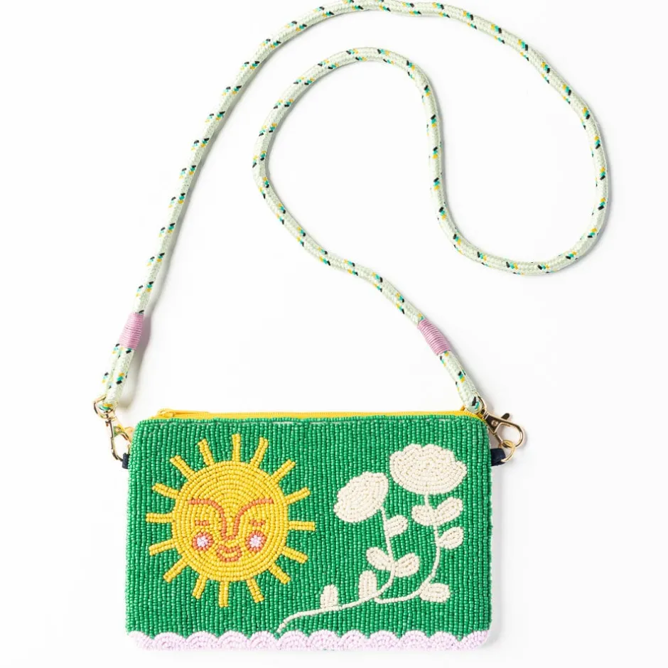 INK + ALLOY Leila Soleil Seed Bead Clutch With Strap