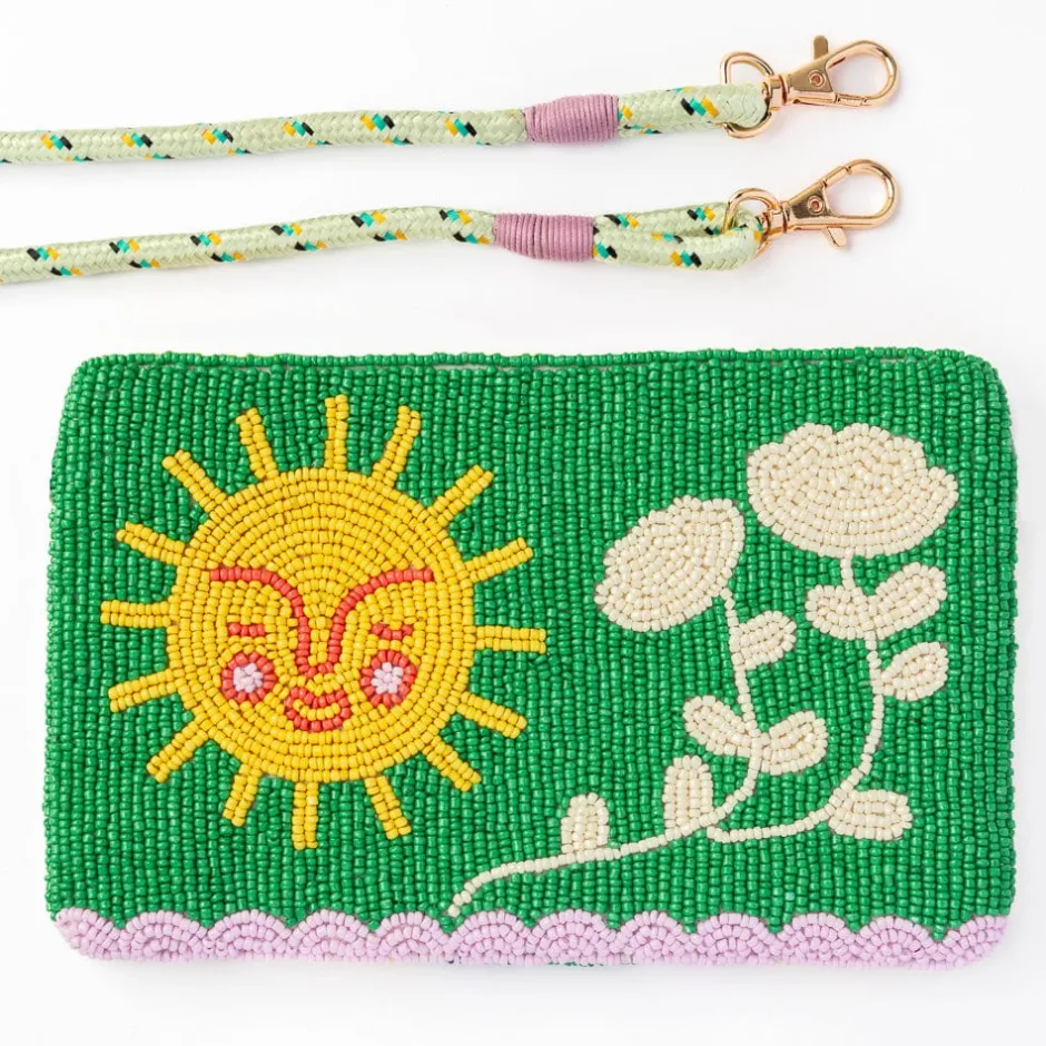 INK + ALLOY Leila Soleil Seed Bead Clutch With Strap