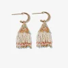 INK + ALLOY Leta Mini Gold Hoop Confetti Top And Stripe Short Fringe Earrings Amalfi